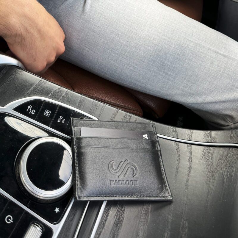 Porte-cartes 100% Véritable Noir – Image 4